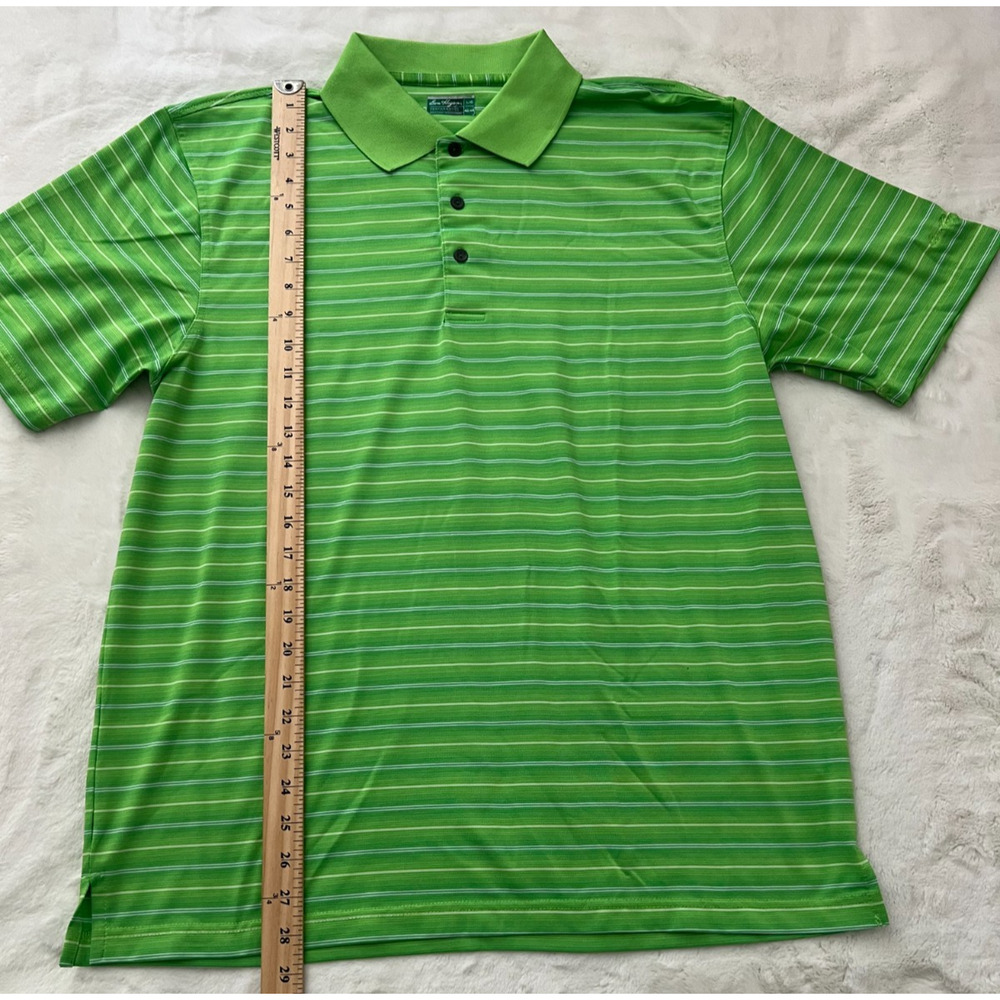 Ben Hogan Performance Golf Polo Shirt Mens Large Green Striped Short Sleeve - Picture 2 of 7